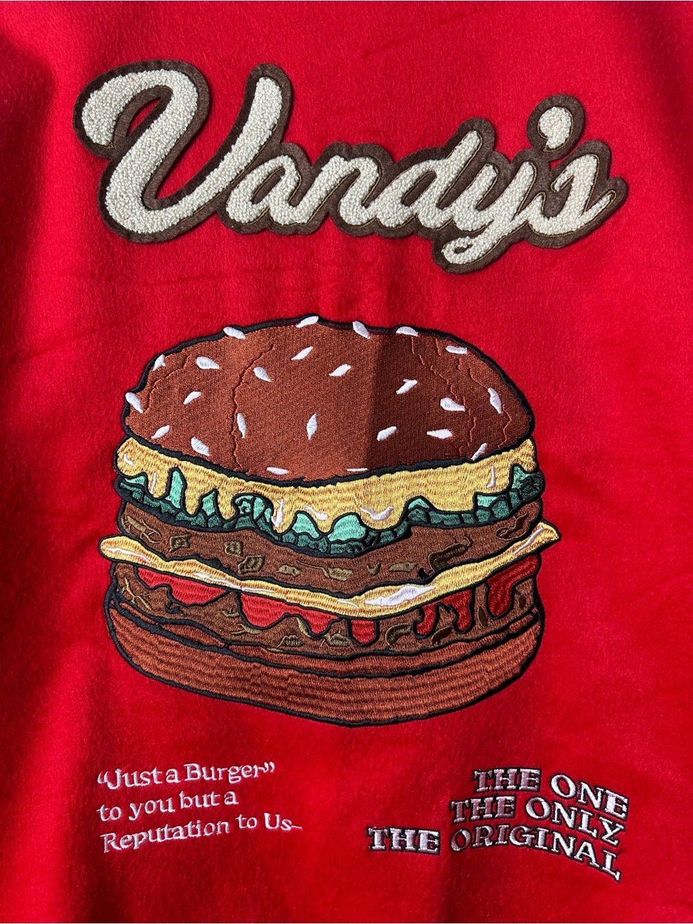 Vandythepink & co. Burger Varsity Bomber Jacket - Picture 5 of 7